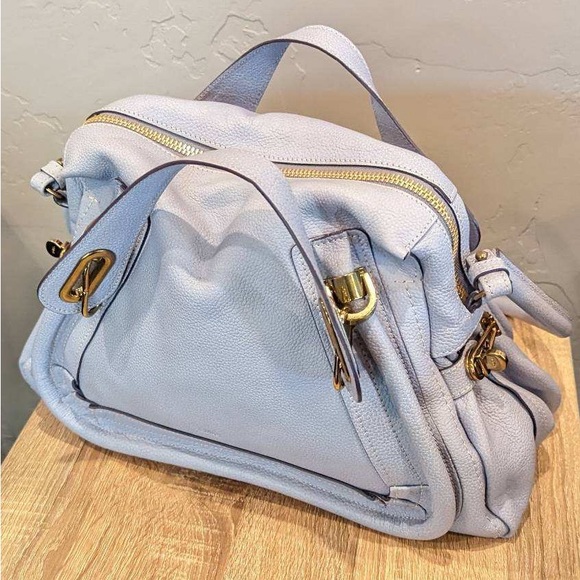 NWOT Chloé Medium Leather Satchel | Cashmere Gray with brass trim- Authentic - Picture 4 of 11